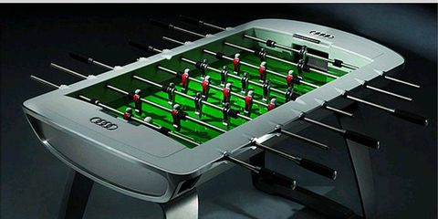 The Audi design team has produced an exclusive handmade foosball table that costs about $18,300.