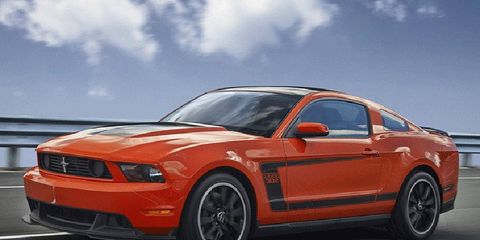 A 2012 Ford Mustang Boss 302 was one of two Mustangs in a raffle prize package.