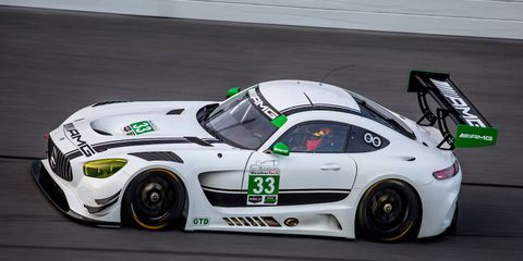 The Mercedes-AMG GT3 race car goes through testing ahead of its debut for the 2017 IMSA WeatherTech SportsCar Championship.