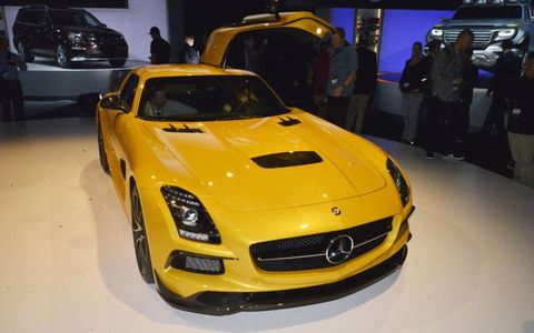 A view of the 2014 Mercedes-Benz SLS AMG Black Series from the front.