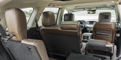 The 2013 Infiniti JX35 offers ample passenger capacity with seven seats.