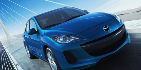 The 2012 Mazda 3 with Skyactiv engine technology is rated at 155 hp.