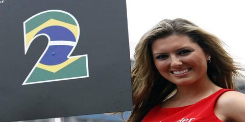 Welcome to another musing of Grid Girls. These lovely images come from the 2008 Brazilian Grand Prix in Sau Paulo, Brazil. I trust you will enjoy!