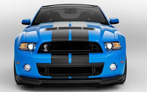 The 2013 Ford Mustang Shelby GT500 gets a new look up front.