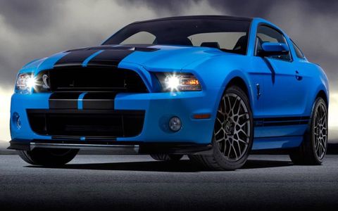 The supercharged V8 in the 2013 Ford Mustang Shelby GT500 is rated at 650 hp.