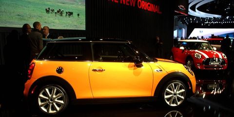The new Mini Cooper S is shown here in Volcanic Orange.