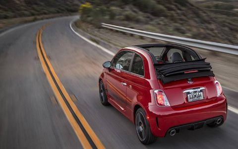 The Abarth gets a EPA estimated fuel economy rating of 28mpg city, 34mpg highway and 31mpg combined.
