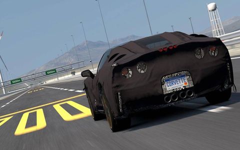 The version of the C7 Corvette in Gran Turismo 5 is complete with camouflage.