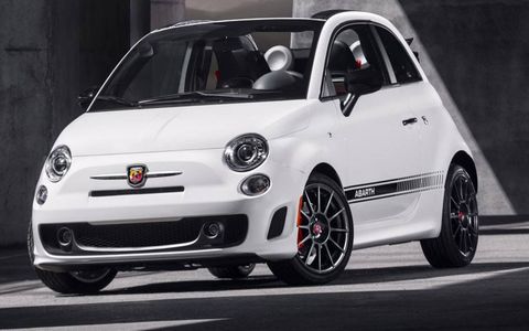 A front view of the Fiat 500c Abarth.