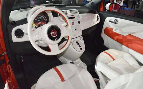 The control center for the Fiat 500e electric car.