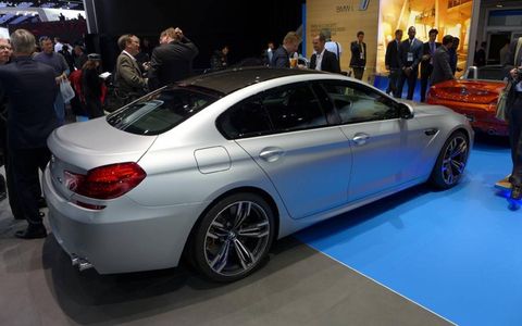 The 2014 BMW M6 Gran Coupe rear corner.