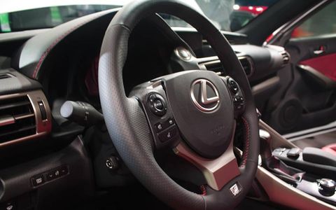 LFA influence creeps into the steering wheel and the moving center ring instruments.
