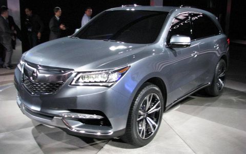 Acura revealed the 2014 MDX prototype on Tuesday at the Detroit auto show.