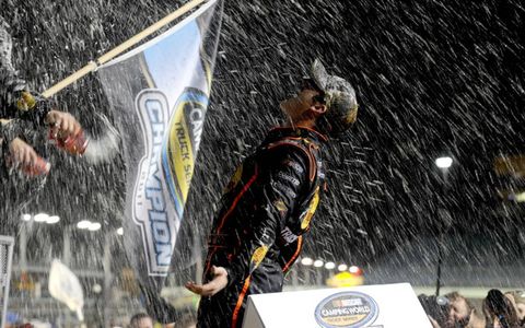 It&#8217;s Raining Beer // Austin Dillon, the 2012 NASCAR Camping World Truck Series champion, gets a beer shower from his team at Homestead-Miami Speedway on Nov. 18. Photo by: Jared C. Tilton/Getty Images