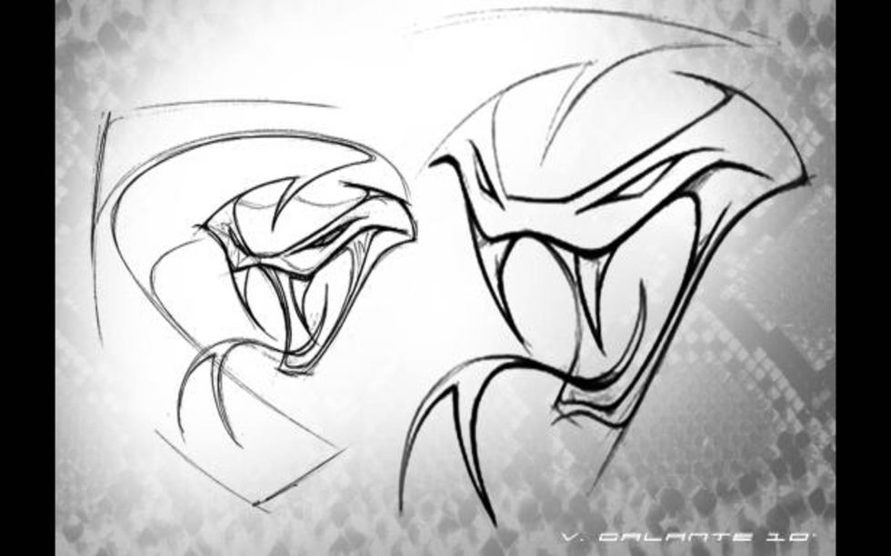 Another of Galante's sketches of the new Stryker logo.