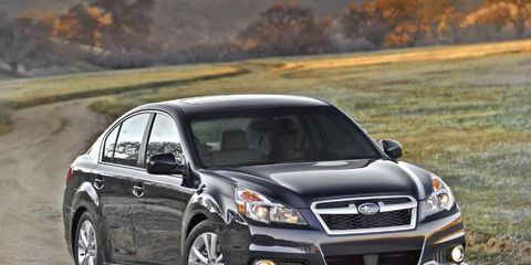 The 2013 Subaru Legacy uses Subaru's new EyeSight system for cruise control and traffic.
