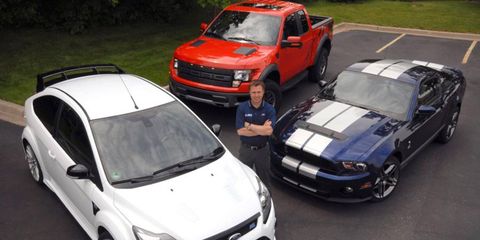 Jost Capito, shown with high-performance Fords, has left the U.S. automaker to run motorsports for Volkswagen.