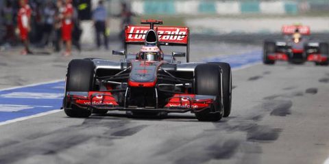 For the second week in a row, Jenson Button came in second to teammate Lewis Hamilton in Formula One qualifying.