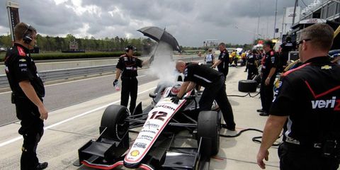 Will Power was on the top spot of the speed chart in Alabama on Friday with Team Penske teammate and last week's race winner Helio Castroneves second.