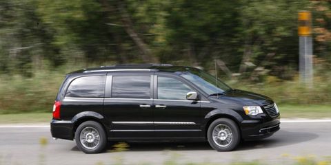 The Chrysler Town & Country (shown) and the Dodge Caravan are being recalled for wheel-bearing problems.