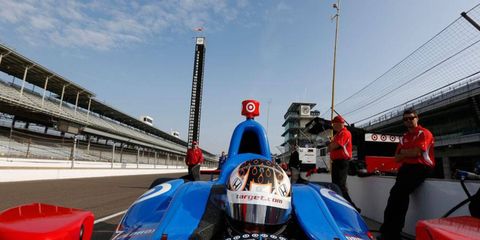 Scott Dixon pulls out of his pit during an IndyCar Series test at Indianapolis Motor Speedway on Wednesday.