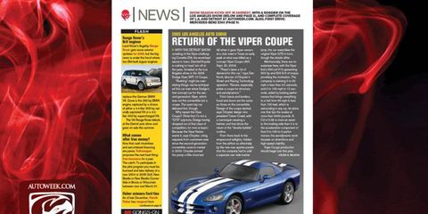 The reveal of a new Viper coupe for 2005 was not quite as hotly anticipated as the debut of the 2013 SRT Viper at the New York auto show.