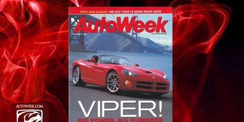 The 2013 SRT Viper premieres on Wednesday at the New York auto show. This article comes from 2001 on the Dodge Viper.