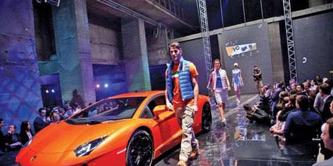 A kickoff event for the new Lamborghini Moscow dealership at the Collector Gallery included a fashion show.
