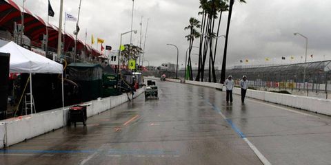 Rain washed out qualifying for the American Le Mans Series at Long Beach on Friday.