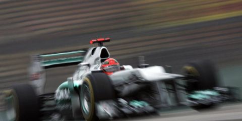 Michael Schumacher and his Mercedes were the fastest on the track Friday afternoon in Shanghai. Schumacher said he was impressed with his car.