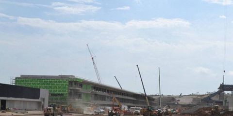 Despite an ongoing dispute between promoters and investors, construction continues at the Circuit of the Americas track in Austin, Texas.