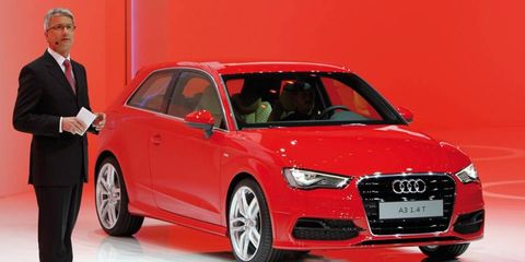 Audi CEO Rupert Stadler presented the redesigned A3 at the Geneva motor show on Tuesday.