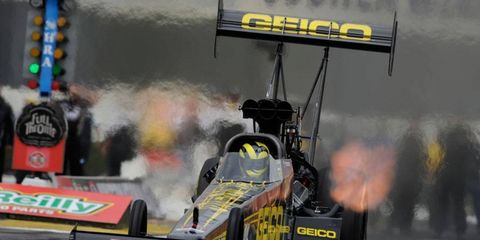 Morgan Lucas kept his mojo working on Saturday, grabbing his fourth top qualifying spot in the Top Fuel division.