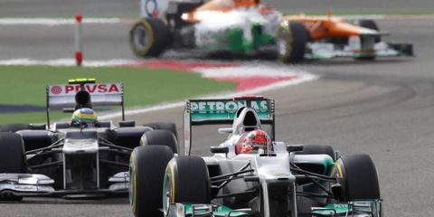Michael Schumacher had an ax to grind with Pirelli tires, blaming them for an inactive race.