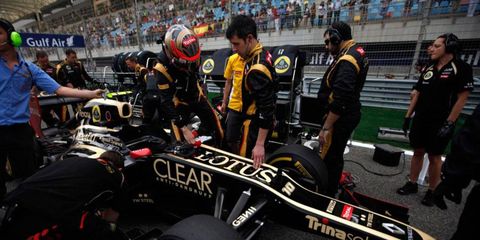 Romain Grosjean helped Lotus to a 2-3 finish at Bahrain with his first podium on Sunday.