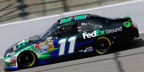 Denny Hamlin gave Toyota its first win at Kansas Speedway with his win on Sunday.