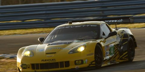 Oliver Gavin and Tommy Milner won a hotly contested GT race at Mazda Raceway Laguna Seca on Saturday.