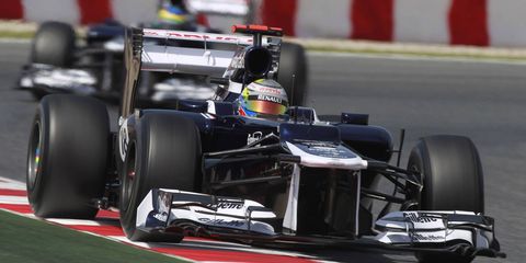 After a rules violation, Lewis Hamilton was stripped of his pole at Barcelona. Pastor Maldonado (above) will start at the front instead.