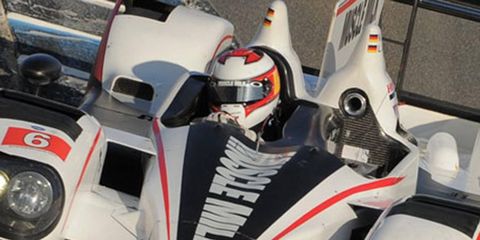 Lucas Luhr showed the ALMS field that he and Klaus Graff are going to be tough to beat on Saturday in Monterey. On Thursday, Luhr was the fastest driver in testing.