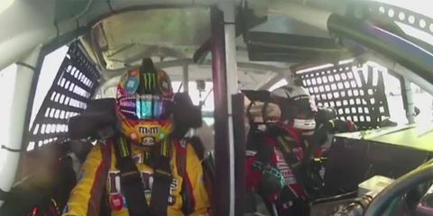 Akio Toyoda and Kyle Busch took the 2013 NASCAR Camry for a ride at Daytona.