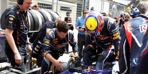 Rival teams are questioning an enclosed hole in the floor ahead of the rear wheels on the Red Bull Racing cars which rivals say should be an open-ended slot.