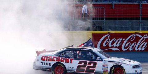 Brad Keselowski won the History 300 Nationwide Series race at Charlotte Motor Speedway on Saturday.