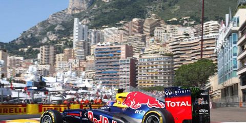 Red Bull Racing's Mark Webber will start first on Sunday at the Monaco Grand Prix.