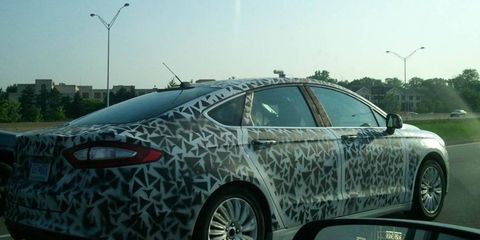 This camouflaged Ford Fusion was caught testing in metro Detroit.