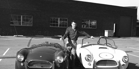 Carroll Shelby stands by two of his creations.