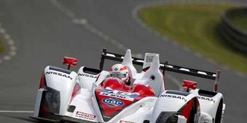 Nissan tests at Circuit de la Sarthe ahead of the 24 Hours of Le Mans.