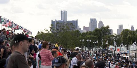 Crowds gather for the first Detroit Grand Prix since 2008.