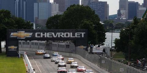 The Chevrolets dominated in Detroit on Saturday, sweeping both classes in the Rolex Grand-Am race on Belle Isle.