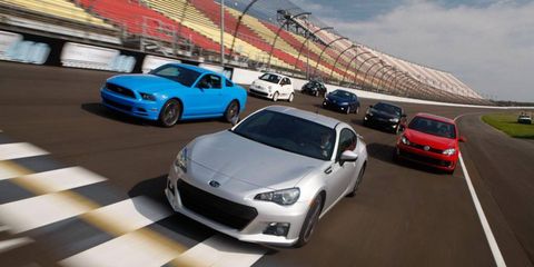<i>Autoweek</i> took seven sporty cars with base prices of no more than $30,000 to the track to determine which offers the best bang for the buck.