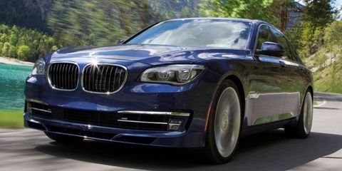 A front view of the 2013 BMW Alpina B7.